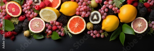 Tropical Floral Exotic Fruit Frame Web   Banner Image For Website  Background  Desktop Wallpaper