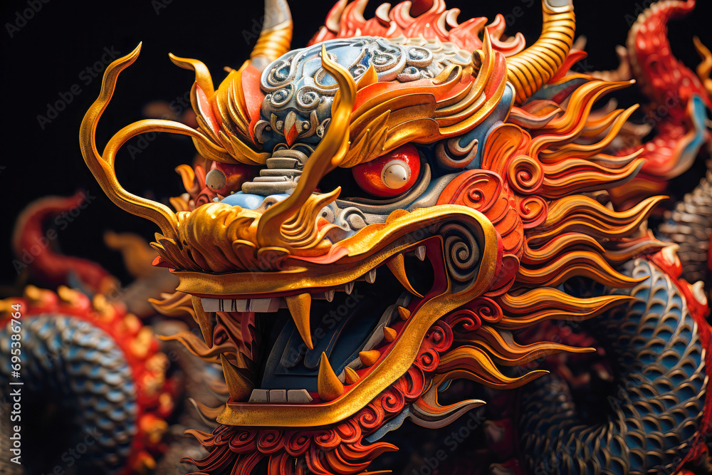 Obraz premium Chinese dragon frame blank new chinese year concept
