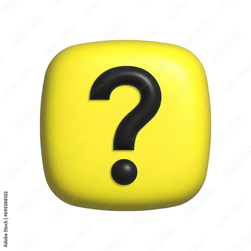 Question mark icon. 3D Vector icon isolated on white background. Question mark icon. 3D Vector icon isolated on white background.
