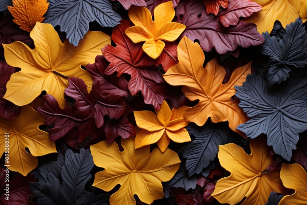 a close up of a bunch of leaves with different colors of leaves on the bottom of the image and the bottom of the leaves on the bottom of the image. a close up of a bunch of leaves with different colors of leaves on the bottom of the image and the bottom of the leaves on the bottom of the image.