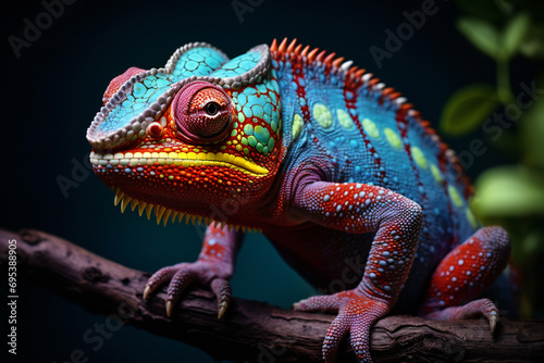 chameleon on a branch,ai generated