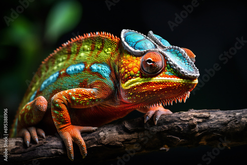 chameleon on a branch,ai generated