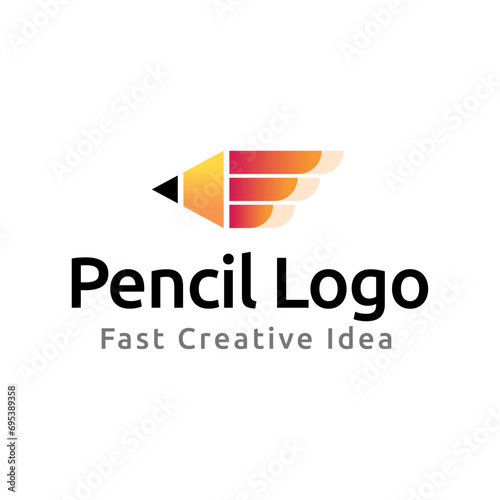 Free Download pencil vector illustration icon and logo of education on white background - GFXLoad