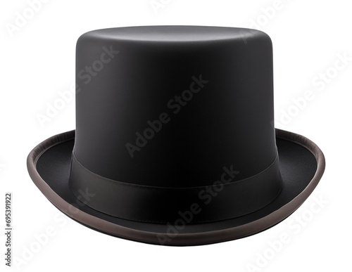 Obraz na płótnie Black top hat. Isolated on a transparent background.