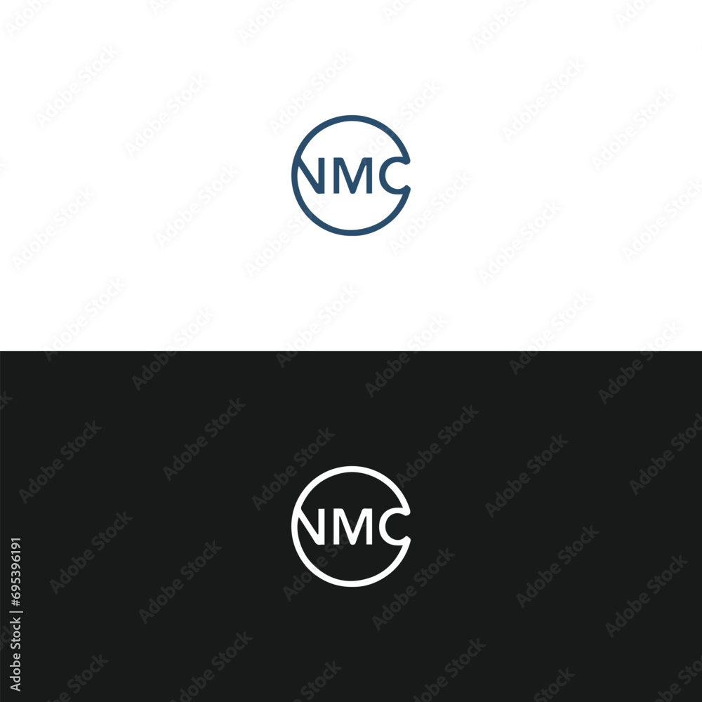 NMC logo. N M C design. White NMC letter. NMC, N M C letter logo design. Initial letter NMC linked circle monogram  logo, NMC letter logo vector design.  logo