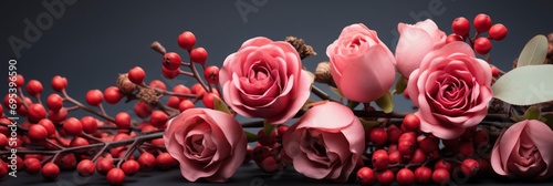 Red Buds Valentines Day Festive Roses , Banner Image For Website, Background, Desktop Wallpaper photo