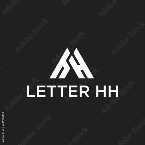 letter hh logo design, hh logo design, logo letter hh triangle 