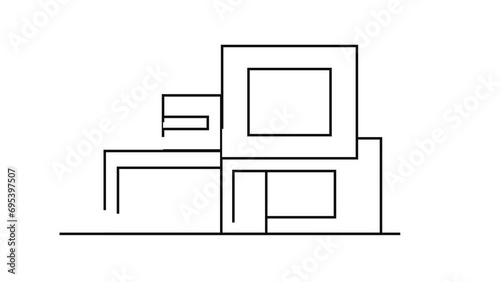 House modern Scandinavian line drawing