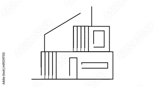 House modern Scandinavian line drawing