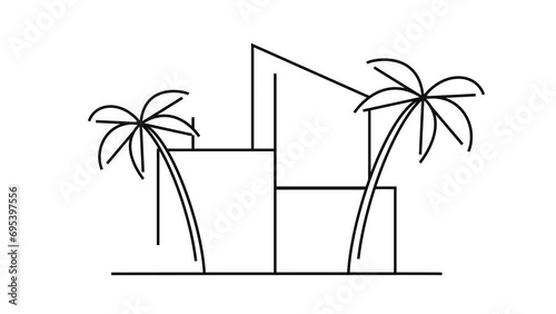 House modern Scandinavian line drawing