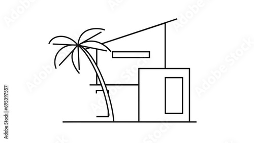 House modern Scandinavian line drawing