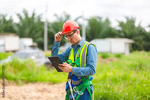 Engineer wearing safety ves...