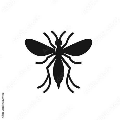 Black and white logotype of a mosquito	

