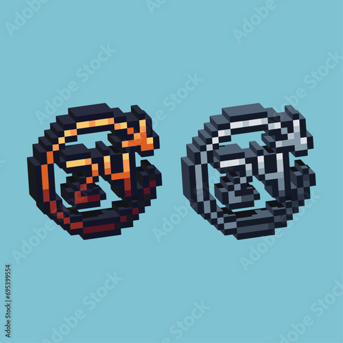 Isometric Pixel art 3d of 24hours icon for items asset.24Hours icon on pixelated style.8bits perfect for game asset or design asset element for your game design asset. photo
