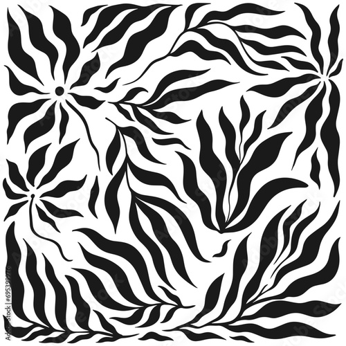 abstract leaf vector seamless pattern