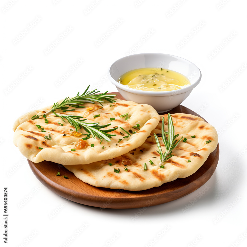pita bread with melted butter and herbs, AI Generative. pita bread with melted butter and herbs, AI Generative.