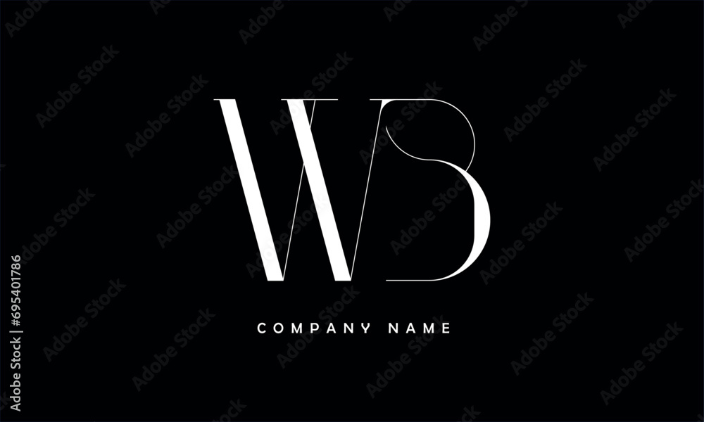 WB, BW, W, B Abstract Letters Logo Monogram WB, BW, W, B Abstract Letters Logo Monogram