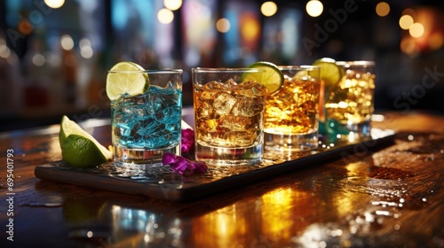 Women Shots Tasty Tequila Bar Closeup  Background HD  Illustrations