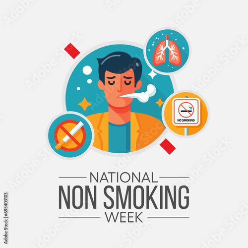 Non Smoking week is observed every year during third week of January, Vector illustration. photo