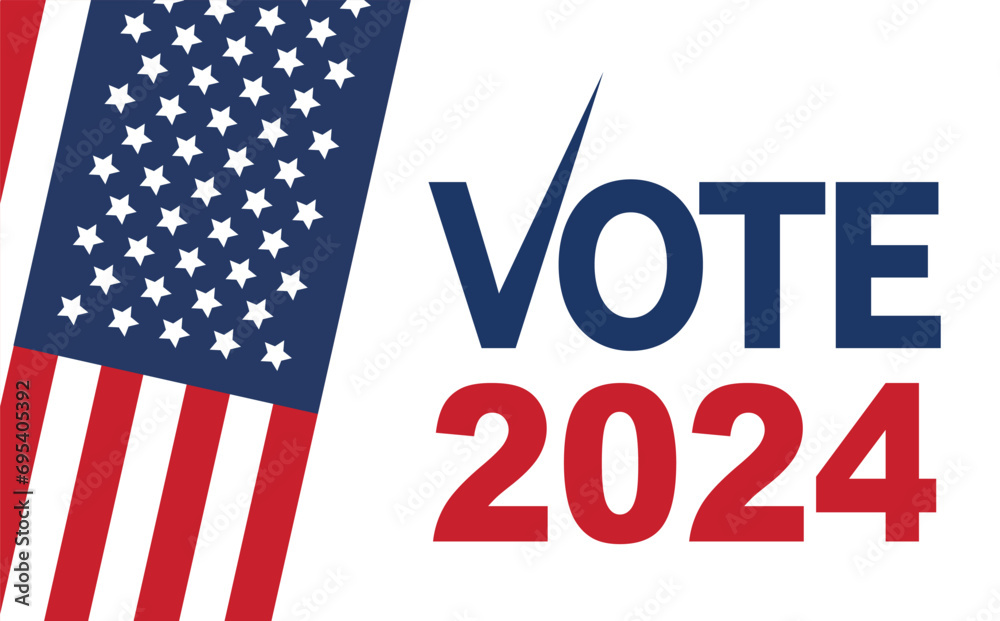 Obraz premium Presidential Elections Banner with American colors design and typography. Vote day, November 5. Election USA 2024