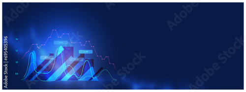 Investment finance chart, stock market business and exchange financial growth graph.