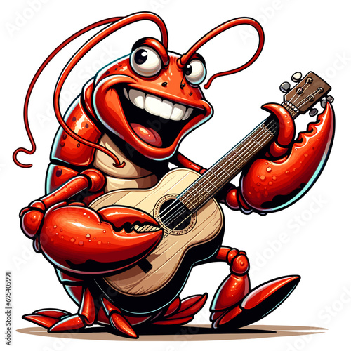 lobster playing guitar