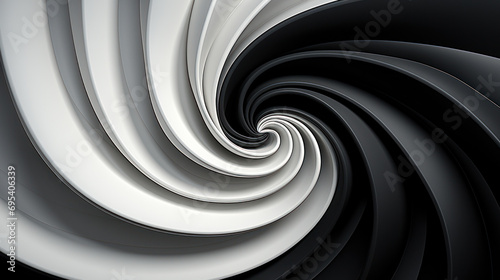 Monochrome Whirlwind: Concentric Elegance. Generative AI