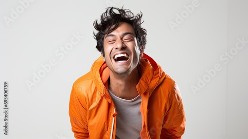 portrait of a laughing indian man photo