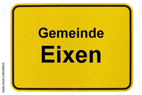 Illustration eines Ortsschildes der Gemeinde Eixen in Mecklenburg-Vorpommern