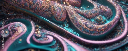 a close up of a purple and blue fabric