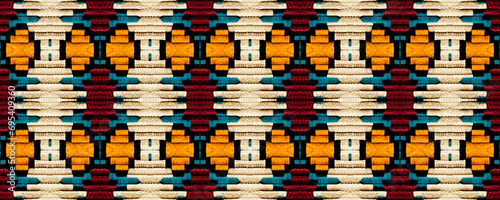 Seamless Native Ornament. Native Wicker