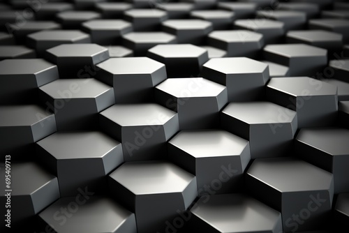  a black and white photo of a bunch of hexagonal cubes that are in the shape of hexagonal cubes on a black and white background, hexagonal, hexagonal, hexagonal, hexagonal, hexagonal, hexagon,.