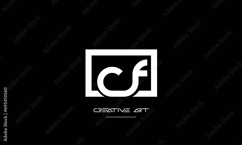 CF, FC, C, F abstract letters logo monogram CF, FC, C, F abstract letters logo monogram