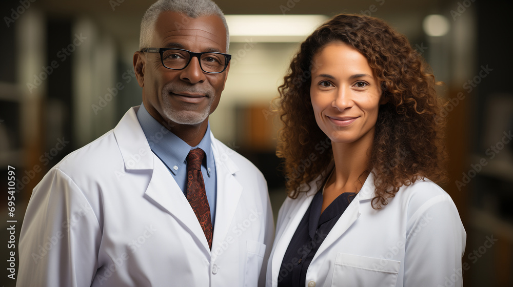 Medical Professionals: Confident Doctor and Smiling Nurse Portrait Medical Professionals: Confident Doctor and Smiling Nurse Portrait
