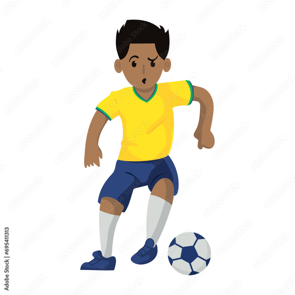 brazilian soccer player illustration