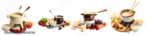 fondue isolated on a transparent PNG background, white background, Generative Ai photo