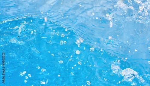 Blue splash at the swimming pool.