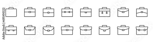 Briefcase line icon. Case icon set. Bag line icon. Suitcase symbol. Briefcase symbol