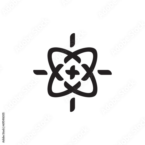 Unusual target icon. Flat outline Goal icon. Logo or symbol for web design or mobile application. Icon or pictogram on isolated white background. (ID: 695416305)