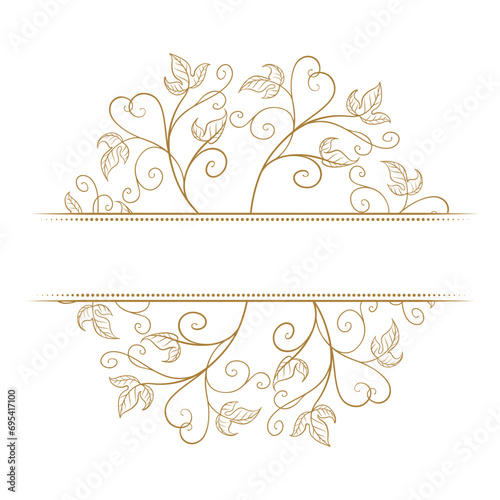 Vector floral split monogram template