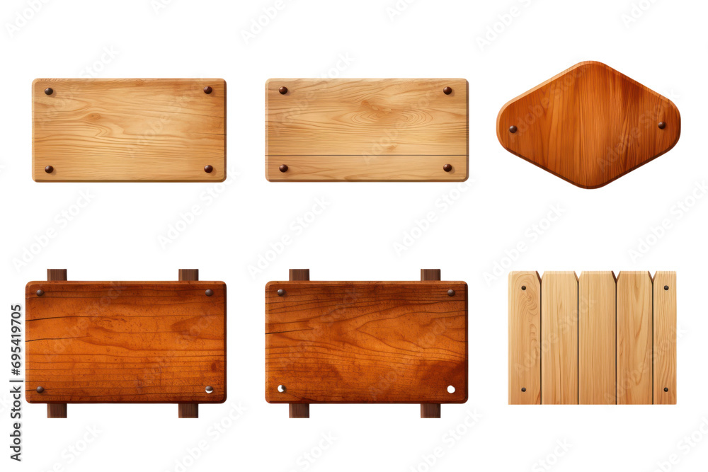 Set of wooden signs On a transparent background. Isolated. Set of wooden signs On a transparent background. Isolated.