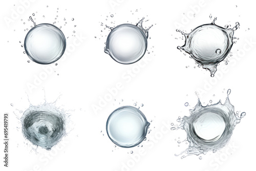 Water splashes. Water drops on transparent background. Isolated.