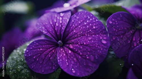 Freshness of nature purple flower close up petal. Ai generative