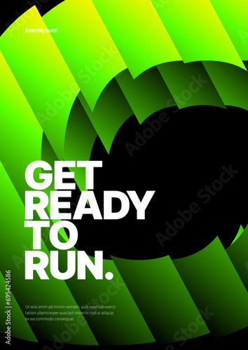 Vector layout template design for run, championship or sports event. Poster design with fluted glass effect. Design for flyer, poster, cover, brochure, banner or background.