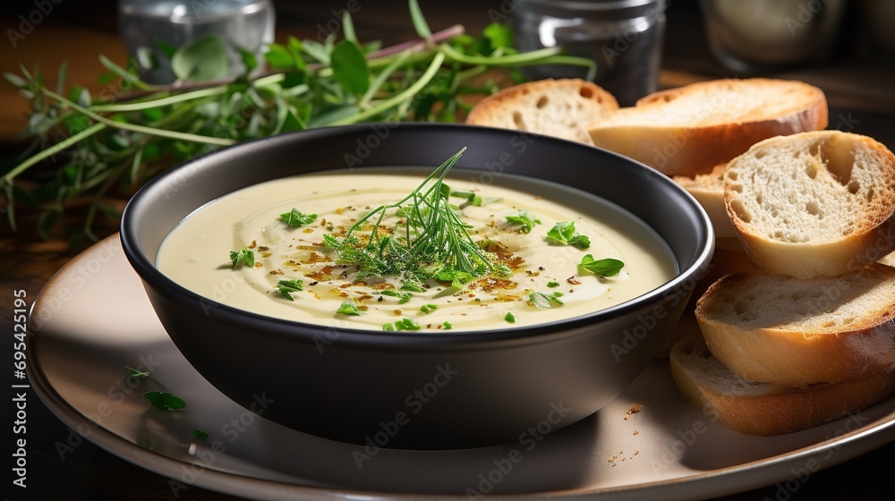 Jerusalem Artichoke Soup. Ai generative Jerusalem Artichoke Soup. Ai generative