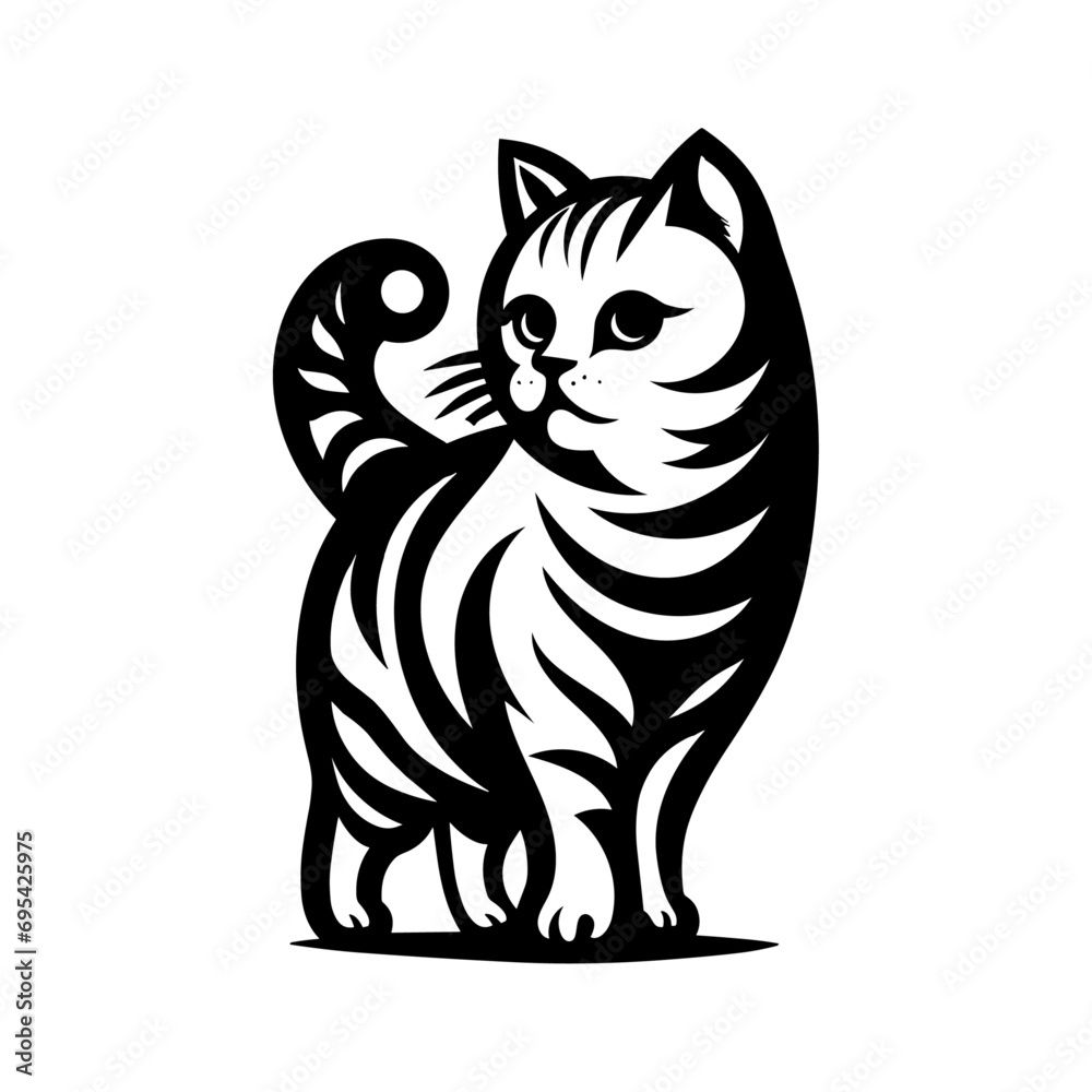 Fototapeta premium a cute cat modern and minimalist logo