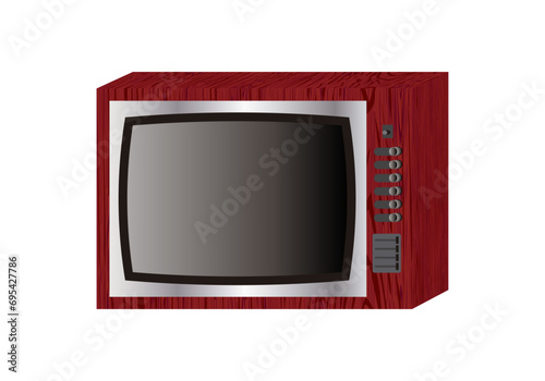 Icono de televisor vintage con carcasa de madera