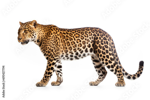 Amur leopard on white background photo