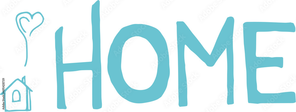 Home handwritten lettering. Paint brush careless inscription. Home doodle written word. Felt tip pen lettering isolated on white background. Postcard, greeting card, t shirt print vector element Home handwritten lettering. Paint brush careless inscription. Home doodle written word. Felt tip pen lettering isolated on white background. Postcard, greeting card, t shirt print vector element