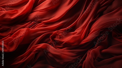 A bold maroon fabric cascades over a fiery red canvas, creating an abstract masterpiece that evokes passion and mystery photo